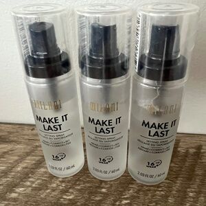 3Pack Milani Make It Last Setting Spray prime, correct set 16 hour  2.03 oz